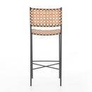 Four Hands Garza Bar Stool - Natural Leather Single Chair