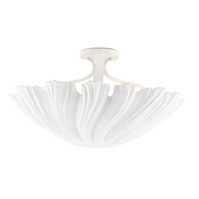 Hadley Semi Flush Mount Chandelier White Gesso by Currey and Company
