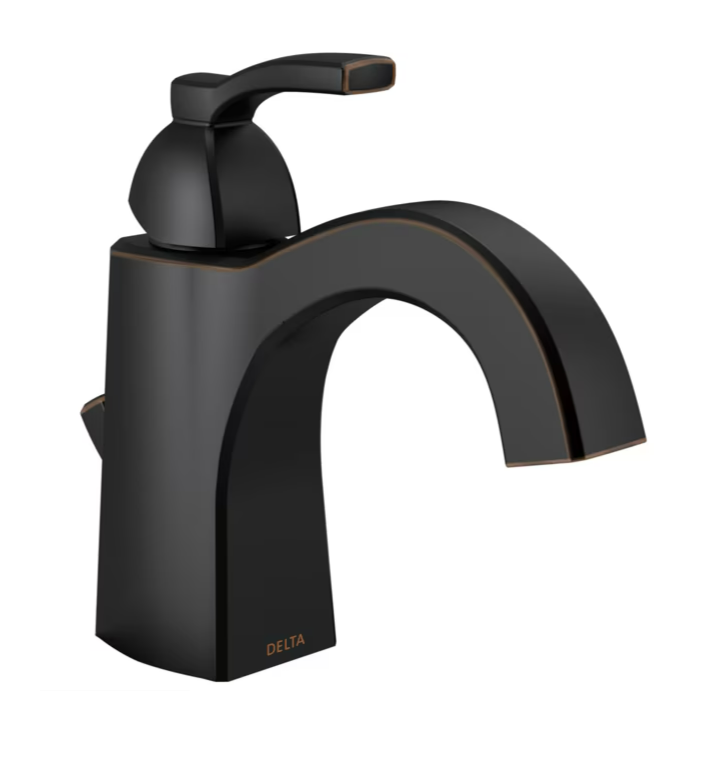 Delta Flynn Oil Rubbed Bronze Single Hole 1-Handle WaterSense Bathroom Sink Faucet with Drain and Deck Plate