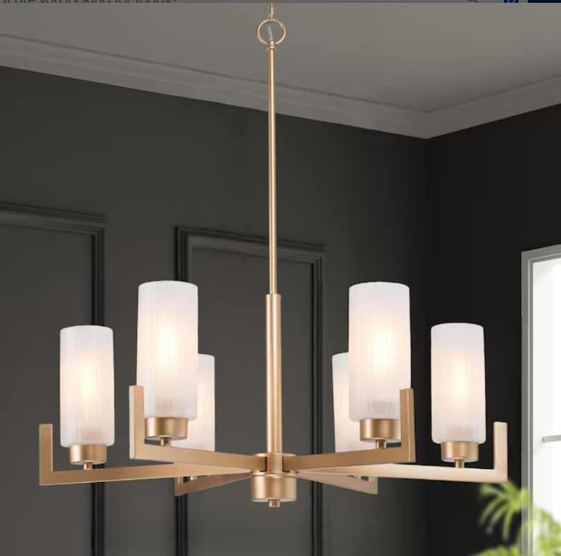 LNC Pennatulacea 6 Light Matte Gold Modern Contemporary LED Dry rated