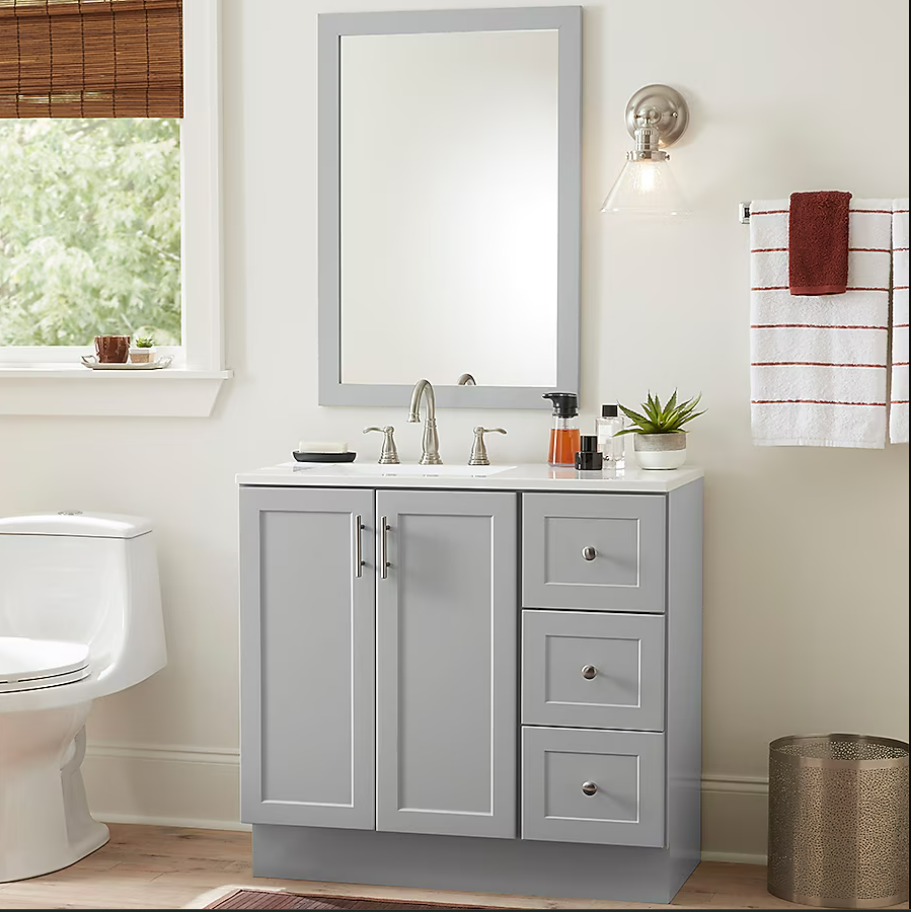 36 inch gray bathroom vanity discount