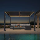 PURPLE LEAF Caesar Solar Louvered Pergola with LED Strip Lights and Control Panel Aluminum Outdoor Pergola with Adjustable Roof