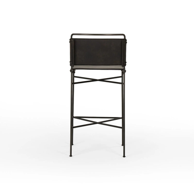 Four Hands Wharton Counter Stool in Distressed Black - Tall