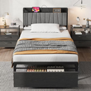 IdealHouse Twin Size Black Industrial Platform Bed Frame