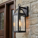 allen + roth Cogburn 1 -Light 16.25-in H Black Hardwired Outdoor Wall Light