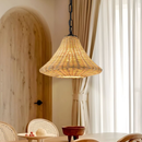 GoYeel 1 -Light Oil Rubbed Bronze Bohemian/global Rattan Bell Hanging Pendant Light