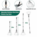 Etokfoks 60 Gallon Dustpan Leaf Bag and Adjustable Metal Handle Garden Rake Set for Lawn Yard Leaves Shrub Grass Kit