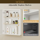 TETOTE 24 x 36 in White Frameless Surface/Recessed Aluminum Mirrored Rectangle Medicine Cabinet With Adjustable Shelves