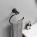 BWE 4 -Piece Abyssal Hush Matte Black Decorative Bathroom Hardware Set Towel Bar, Toilet Paper Holder, Towel Ring ,Robe Hook Included