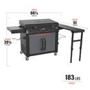 Blackstone 36in Culinary Cabinet Omnivore Griddle with Folding Prep Table 4 -Burner