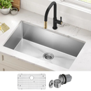 32" Undermount Single Bowl 16 Gauge Stainless Steel Kitchen Sink