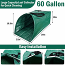 Etokfoks 60 Gallon Dustpan Leaf Bag and Adjustable Metal Handle Garden Rake Set for Lawn Yard Leaves Shrub Grass Kit