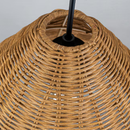 LLHZSY 1 -Light Matte Black Farmhouse Rattan Cone Hanging Pendant Light