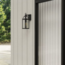 allen + roth Cogburn 1 -Light 16.25-in H Black Hardwired Outdoor Wall Light