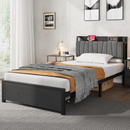 IdealHouse Twin Size Black Industrial Platform Bed Frame