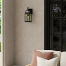 allen + roth Cogburn 1 -Light 16.25-in H Black Hardwired Outdoor Wall Light