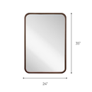allen + roth 24-in W x 35.0-in H Rectangle Light Brown Polished Wall Mirror