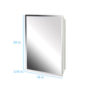 Project Source 16-in x 20-in Surface/Recessed Mount Frameless Mirrored Rectangle Medicine Cabinet
