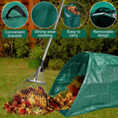 Etokfoks 60 Gallon Dustpan Leaf Bag and Adjustable Metal Handle Garden Rake Set for Lawn Yard Leaves Shrub Grass Kit