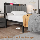 IdealHouse Twin Size Black Industrial Platform Bed Frame