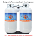 Flame King Dual RV Propane Tank Cylinder Rack 40LB Tanks Steel Propane tank stabilizer
