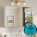 TETOTE 24 x 36 in White Frameless Surface/Recessed Aluminum Mirrored Rectangle Medicine Cabinet With Adjustable Shelves