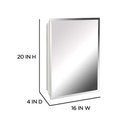 Project Source 16-in x 20-in Surface/Recessed Mount Frameless Mirrored Rectangle Medicine Cabinet