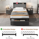 IdealHouse Twin Size Black Industrial Platform Bed Frame