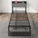 IdealHouse Twin Size Black Industrial Platform Bed Frame