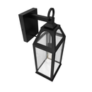 allen + roth Cogburn 1 -Light 16.25-in H Black Hardwired Outdoor Wall Light