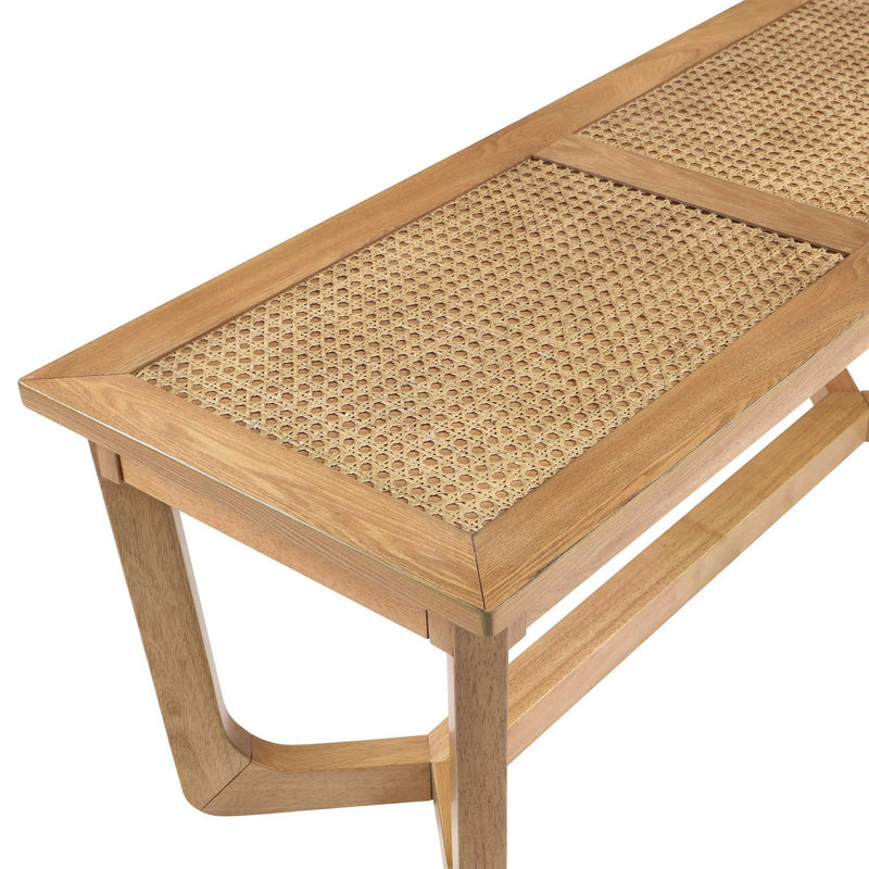 Beautiful Rattan & Wood Bench by Drew Barrymore