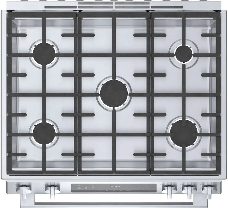 Bosch 800 Series 30-in 5-Burners 4.8-cu ft Convection Oven Slide-In Natural Gas Range -Stainless Steel