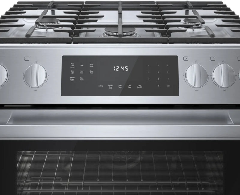 Bosch 800 Series 30-in 5-Burners 4.8-cu ft Convection Oven Slide-In Natural Gas Range -Stainless Steel
