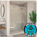 DreamLine Enigma Air Brushed Stainless Steel 56-in to 60-in W x 76.0-in H Frameless Sliding Shower Door