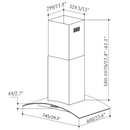 AKDY 30 inch Convertible 343-CFM Stainless steel Island Range Hood