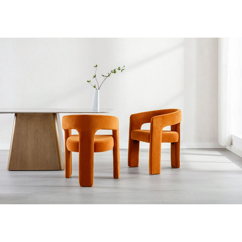 Modern Velvet Upholstered Armchair