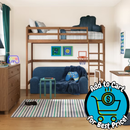 Mainstays Kids Washable Striped Area Rug, Blue and Green, 5' x 7'ft