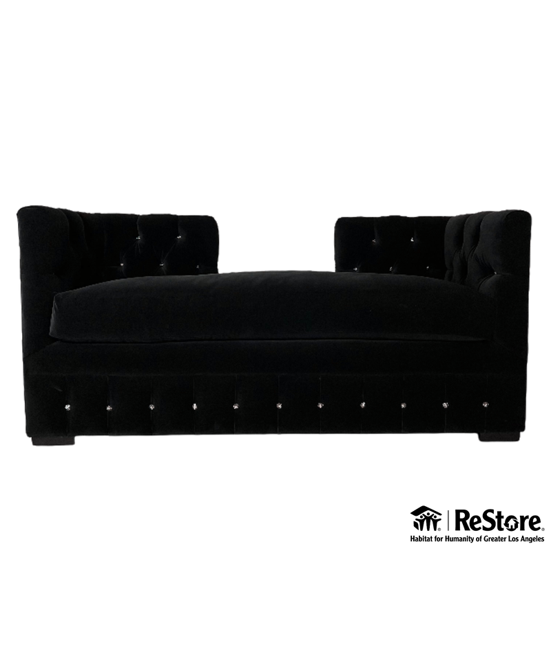 Bespoke Custom Luxury Black Tufted Chaise Bench