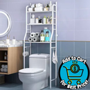 WhizMax Over The Toilet Storage Shelf with Toilet Paper Holder Removable Towel Hooks Floor Standing Above Toilet Shelf Space-Saving Storage Rack for Bathroom Stainless Steel Easy to Assemble-3 Layers-Metal-White