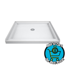 SlimLine 36 in. x 36 in. Single Threshold Alcove Shower Pan Base in White with Center Drain