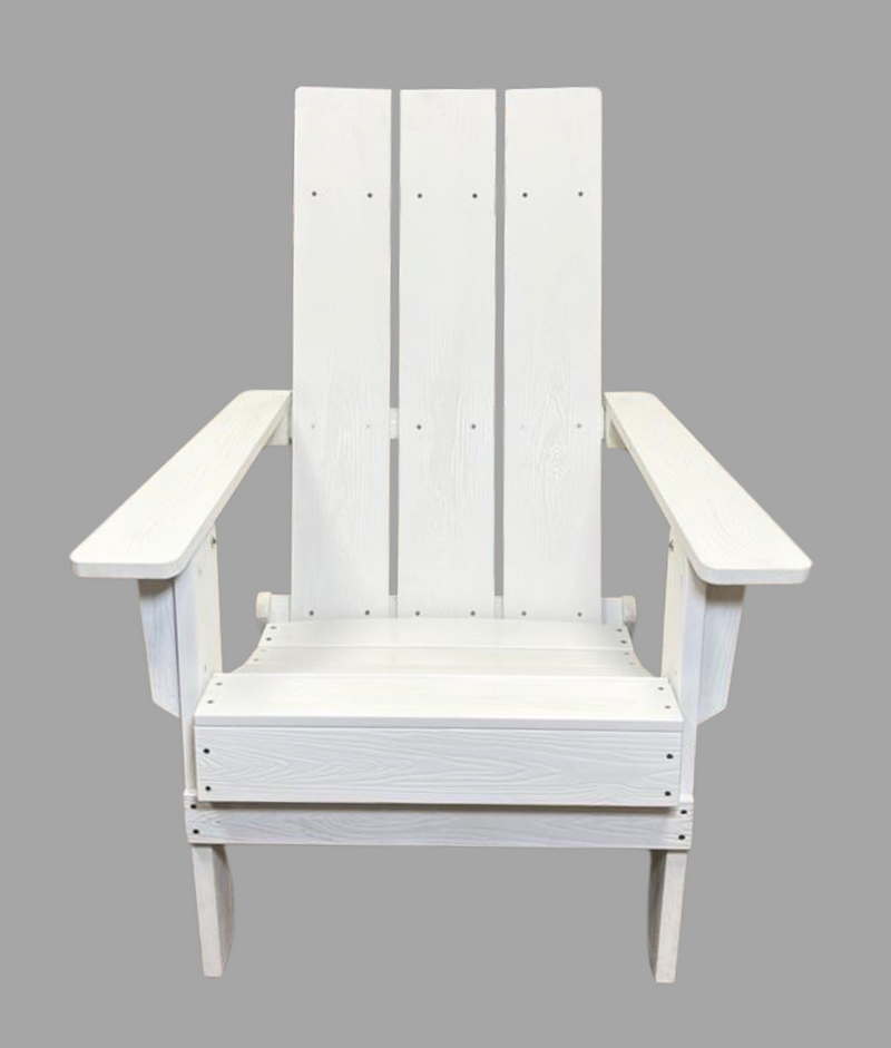 YEFU White Folding Adirondack Chair, Patio Chair With Wide Armrests