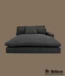 WE Harmony Double Wide Left Arm Chaise Grey Twill Fabric