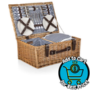 Picnic Time Belmont Picnic Basket , Navy Blue & White Stripe