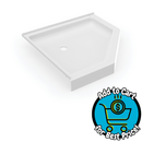 36 x 36 Swanstone Corner Shower Pan with Center Drain in White