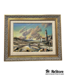 Lighthouse On Canvas Painting Signed by Artist