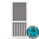 RELIABILT 5 Bar Universal reversible 32-in W x 80-in H x 1-in T White Single Hinged Vinyl Screen door
