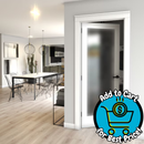 EightDoors 24-in x 80-in White primed 1-panel Frosted glass Smooth Solid core Primed Interior Slab Door