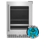 KitchenAid 24" Beverage Center with Glass Door and Metal-Front Racks Stainless Steel
