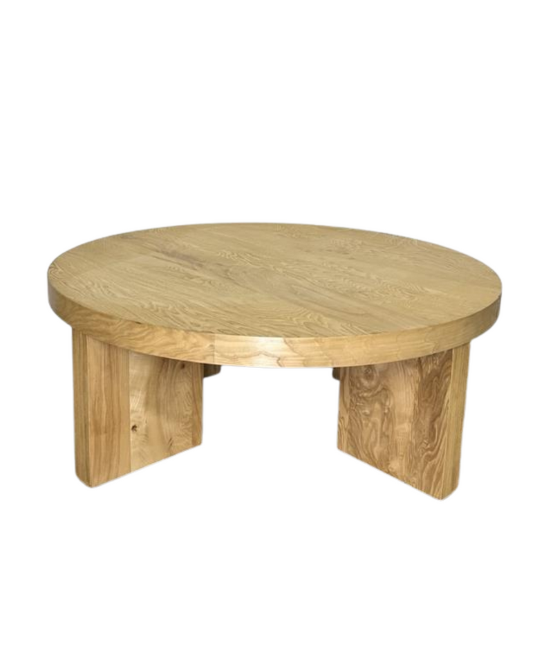 Lulu and Georgia Kearns Round Burl Wood Coffee Table