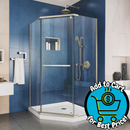 DreamLine Prism Brushed Nickel 34-1/8-in W x 72-in H Frameless Neo Angle Pivot Shower door